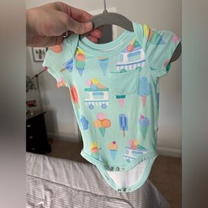 Little Sleepies Ice Cream Print Bodysuit - Mint and Multicolor